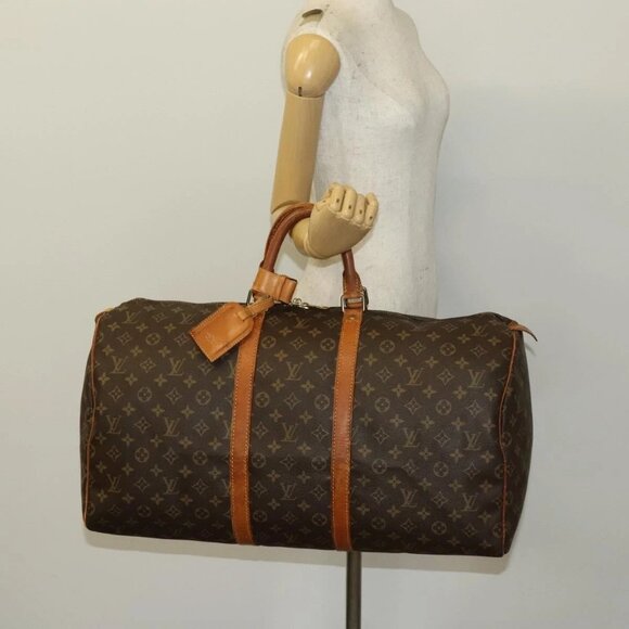 LOUIS VUITTON Monogram Keepall 55 Boston Bag M41424 LV Auth 139874 - Picture 1 of 16